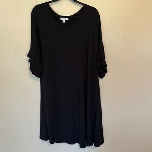 JOHN PAUL RICHARD Plus Size 1X ruffle sleeve Dress Black